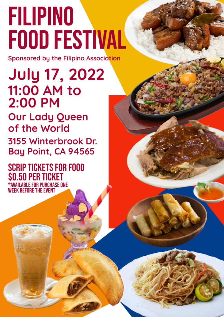 Filipino Food Festival Sponsored by the Filipino Association Our Lady