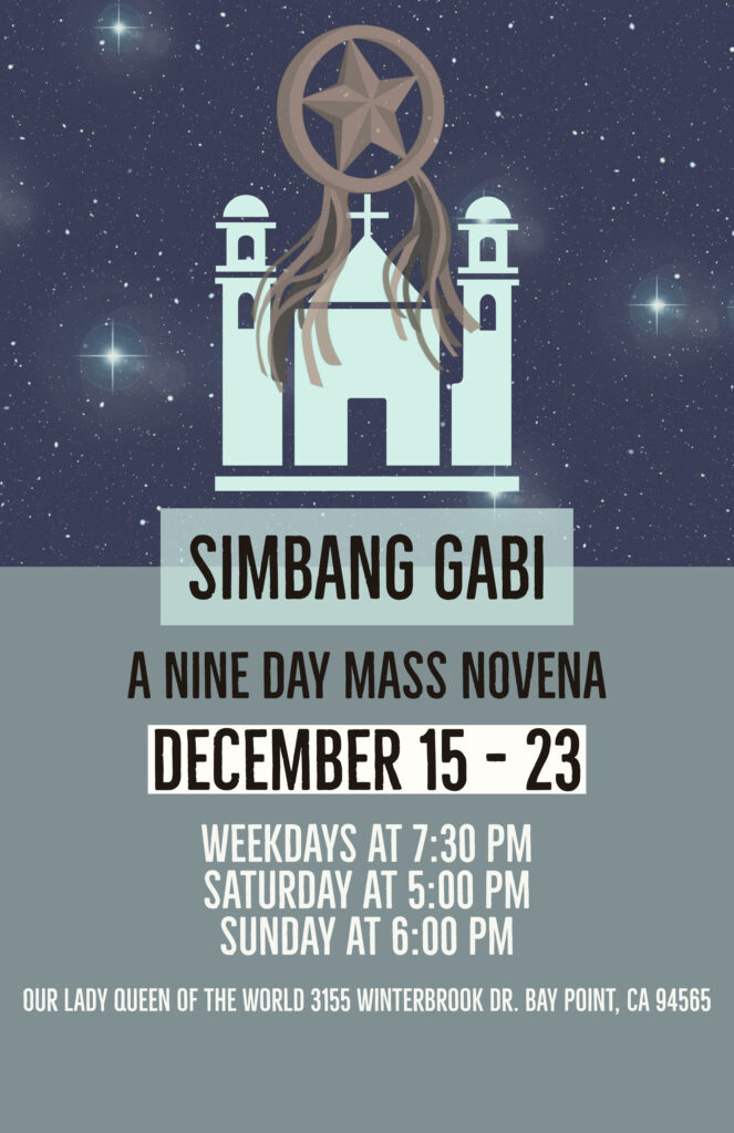 Simbang Gabi Filipino 9Day Novena Our Lady Queen of the World